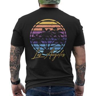 Palmiers De Los Angeles De Californie La Retro T-shirt imprimé au dos - Cadeauxyz