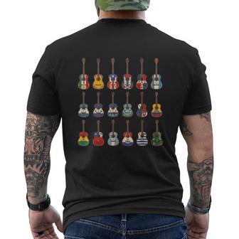 Hispanic Heritage Month Guitar Flags For Latin American Men's T-shirt Back Print - Thegiftio UK
