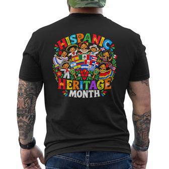 Hispanic Heritage Month Kids Flags Culture Men's T-shirt Back Print - Thegiftio UK