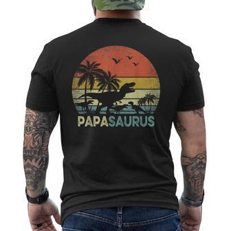 Papa Dinosaurio Papasaurus 3 Tres Niños Día Del Padre Camiseta Hombre Estampado Espalda - Regaloses