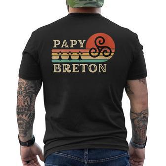 Papy Breton Homme Humour Bretagne Idée Cadeau Breizh Papi T-shirt imprimé au dos - Cadeauxyz