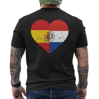 Paraguay Patrimonio Bandera De España Bandera De Paraguay Manga Larga Camiseta Hombre Estampado Espalda - Regaloses