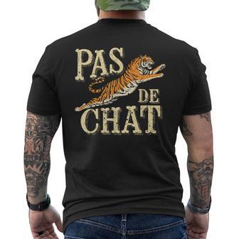 Pas De Chat Ballet Tiger Vintage Distressed Lover Men's T-shirt Back Print - Thegiftio UK