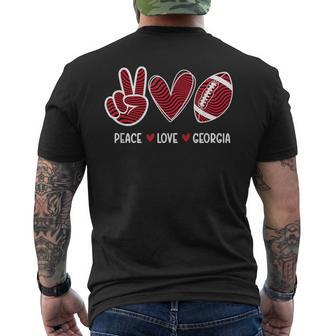 Peace Love Georgia Georgia Football Lover Game Day Men's T-shirt Back Print | Seseable UK