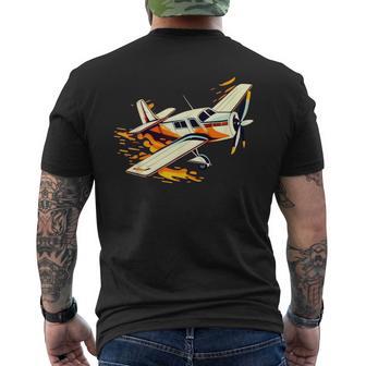 Pequeño Avión Divertido Con Fuego Para Los Amantes De Los Aviones Privados Camiseta Hombre Estampado Espalda - Regaloses