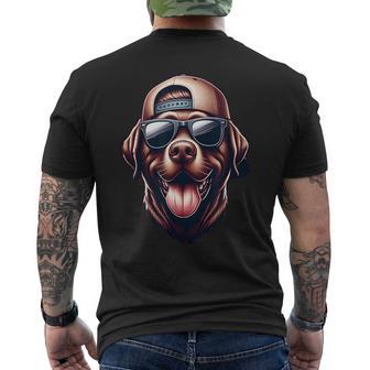 Perro De Laboratorio De Chocolate Labrador Conombras Y Tapa Hacia Atrás Camiseta Hombre Estampado Espalda - Regaloses