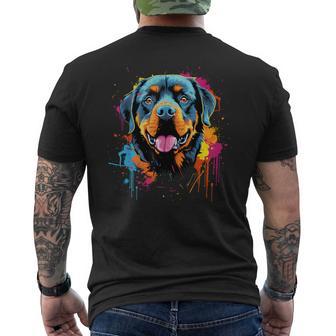 Perro Rottweiler Colorido Camiseta Hombre Estampado Espalda - Regaloses