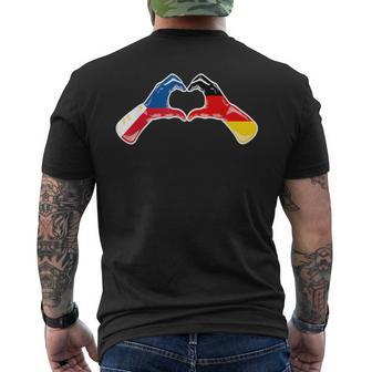 Philippinen Deutschland Flagge Filipino Deutschland Herz T-Shirt mit Rückendruck - Geschenkecke
