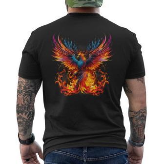 Phoenix Rising Fire Phoenix Bird Mythical Bird Rejuvenation Men's T-shirt Back Print - Thegiftio UK