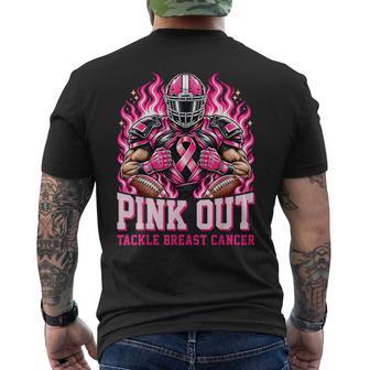 Pink Out Tackle Breast Cancer Football Awareness Kids Men's T-shirt Back Print | Seseable UK