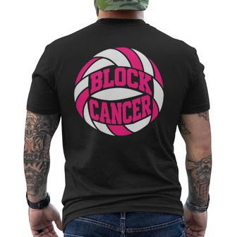 Pink Out Volleyball Breast Cancer Awareness Front And Back Men's T-shirt Back Print - Thegiftio UK