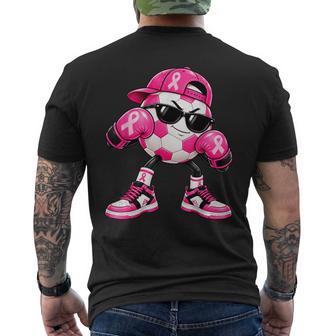 Pink Youth Breast Cancer Awareness For Boys Soccer Kids Men's T-shirt Back Print - Thegiftio UK