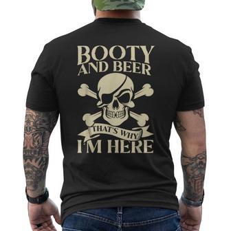 Pirate Booty And Beer That's Why I'm Here Drinking Men's T-shirt Back Print - Thegiftio UK