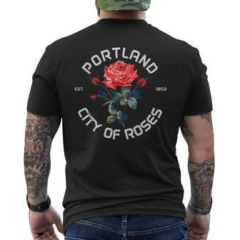 Portland Oregon Roses Pride Vintage Men's T-shirt Back Print - Thegiftio UK