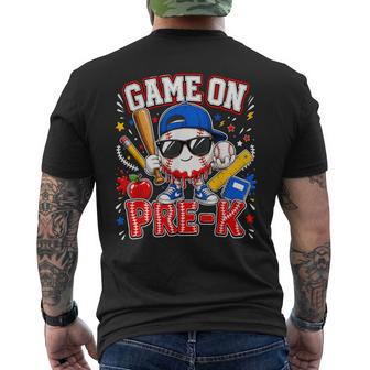 Pre-K Baseball First Day Of School Ice Cream Drip Preschool Men's T-shirt Back Print - Thegiftio UK