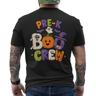 Pre-K Boo Crew Halloween Squad Spooky Season Pre-K Teachers Men's T-shirt Back Print - Thegiftio UK