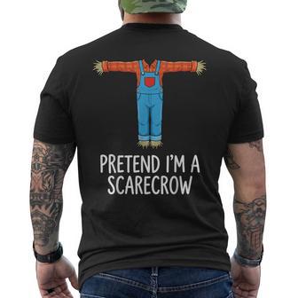 Pretend Im A Scarecrow Halloween Costume Men's T-shirt Back Print - Thegiftio UK