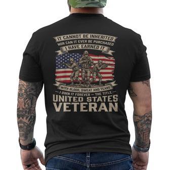 Proud American Military Veteran Patriotic Veterans Day Men's T-shirt Back Print - Thegiftio UK