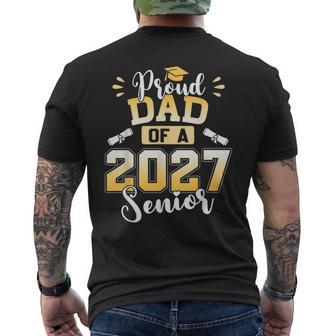 Proud Dad Of A 2027 Senior Graduate Men's T-shirt Back Print - Thegiftio UK