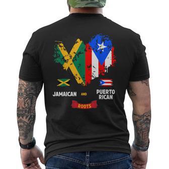 Puerto Rico And Jamaica Flag Outfit Idea For Kids And Boricua Men's T-shirt Back Print - Thegiftio UK