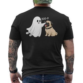 Pug Dog Ghost Boo Boop Halloween Costume Dog Lovers Men's T-shirt Back Print - Thegiftio UK