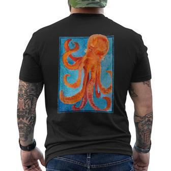 Pulpo Azul Divertido Y Original In Mangas Camiseta Hombre Estampado Espalda - Regaloses