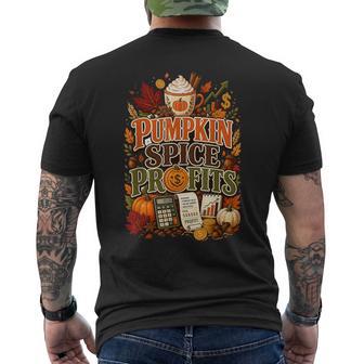 Pumpkin Spice Profits Finance Halloween Retro Men's T-shirt Back Print - Thegiftio UK