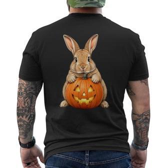 Rabbit Bunny Jack O Lantern Pumpkin Halloween Men's T-shirt Back Print - Thegiftio UK