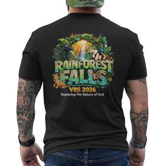 Rainforest Falls Vbs 2026 Jesus Faith Bible Verse Kids Men's T-shirt Back Print - Thegiftio UK