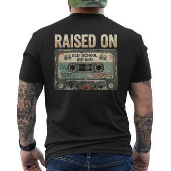 Raised On Old School Hip Hop Retro Cassette 80S 90S Graphic Men's T-shirt Back Print - Thegiftio UK