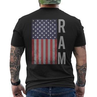 Ram Patriotic American Flag Farm Animals Proud Ram Usa Mens Men's T-shirt Back Print | Seseable UK