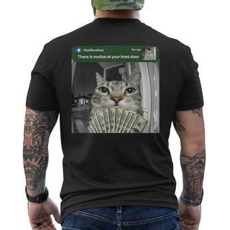 There Is Motion At Your Front Door Cat Meme Men's T-shirt Back Print - Thegiftio UK