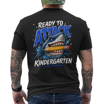 Ready To Attack Kindergarten Shark Back To School Kids Boys Men's T-shirt Back Print - Thegiftio UK