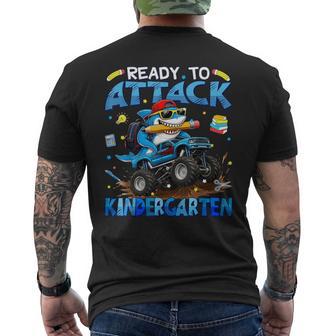 Ready To Attack Kindergarten Shark First Day Of School Boys Men's T-shirt Back Print - Thegiftio UK