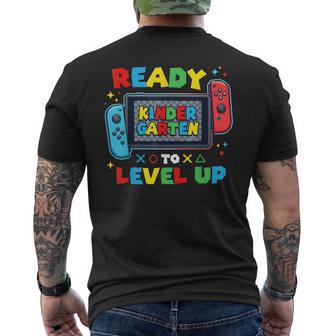 Ready To Level Up Gamer Kindergarten Boys Back To School Men's T-shirt Back Print - Thegiftio UK