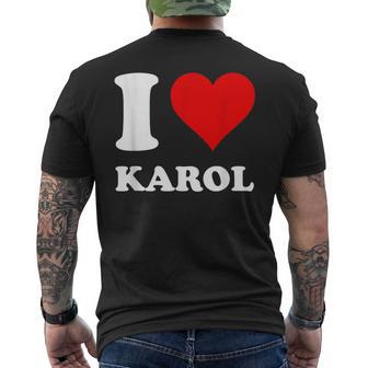 Red Heart I Love Karol Men's T-shirt Back Print - Thegiftio UK