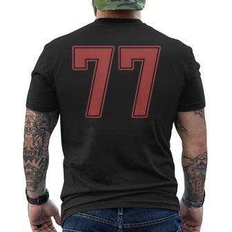 Red Number 77 Jersey Player Uniform 77 Men's T-shirt Back Print - Thegiftio UK