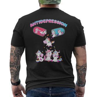 Regalo De Conciencia Dealud Mental De Unicornio Anti Depresión Camiseta Hombre Estampado Espalda - Regaloses