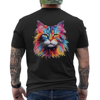 Regalo De Gato Maine Coon Para Amantes De Los Gatos In Mangas Camiseta Hombre Estampado Espalda - Regaloses