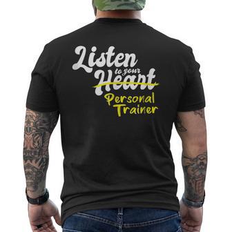 Regalos Para Entrenadores Personales Escucha A Tu Entrenador Personal In Mangas Camiseta Hombre Estampado Espalda - Regaloses