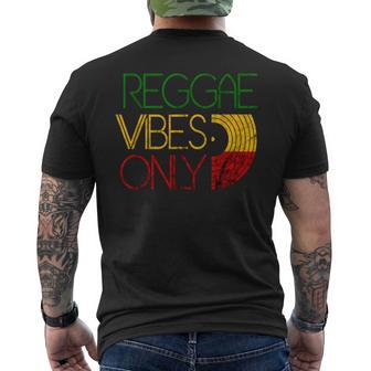 Reggae Vibes Only Rasta Rastafari Roots Jamaican Music Men's T-shirt Back Print - Thegiftio UK