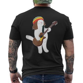 Reggafari Rasta Chat Retro Reggae Guitar Chat Reggae T-shirt imprimé au dos - Cadeauxyz