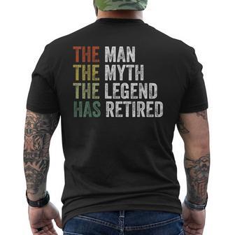 Retired 2026 The Man Myth Legend Has Retired Retirement Men's T-shirt Back Print - Thegiftio UK