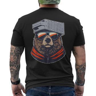 Retro Bear With Cheese Grater Hat And Sunglasses Sunse Men's T-shirt Back Print | Seseable UK