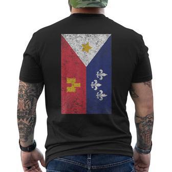 Rétro Cajun Drapeau Acadien T-shirt imprimé au dos - Cadeauxyz