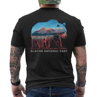 Retro Distressed Glacier Bear Glacier National Park Souvenir Men's T-shirt Back Print - Thegiftio UK