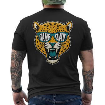 Retro Game Day Jaguar Sunglasses School Sports Team Spirit Men's T-shirt Back Print | Seseable UK