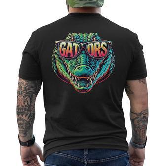 Retro Gators Alligator Wearing Sunglasses 70S 80S 90 Men's T-shirt Back Print - Thegiftio UK
