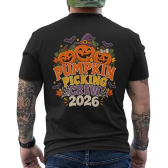 Retro Pumpkin Picking Crew 2026 Halloween Family Matching Men's T-shirt Back Print | Seseable UK