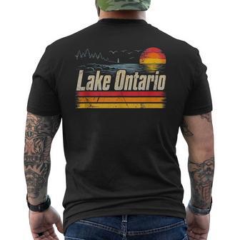 Retro Sunset Great Lakes Lake Ontario Sleeveless Men's T-shirt Back Print | Seseable UK